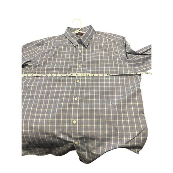 UNTUCKit Men's Blue Plaid Slim Fit Wrinkle Free Cotton Button Up Shirt Size 2XL - Picture 4 of 13